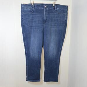 NYDJ Margot Girlfriend Jeans 24W Dark Wash Blue Denim Women Lift Tuck Stretch